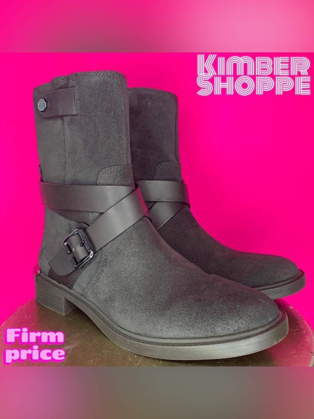 Louise Et Cie Tandy Storm Gray Suede Moto Boot US 9 EU 40